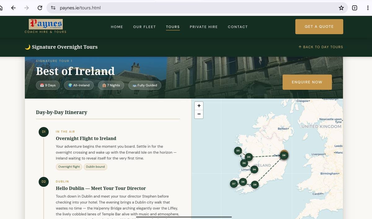 Interactive tour route map